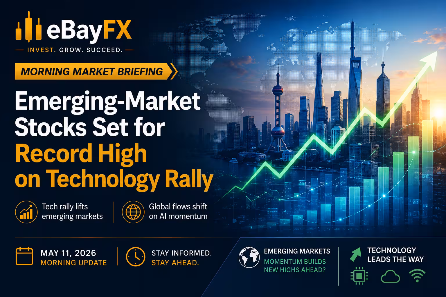 Morning Market Briefing: Emerging-Market Stocks Set for Record High on Technology Rally