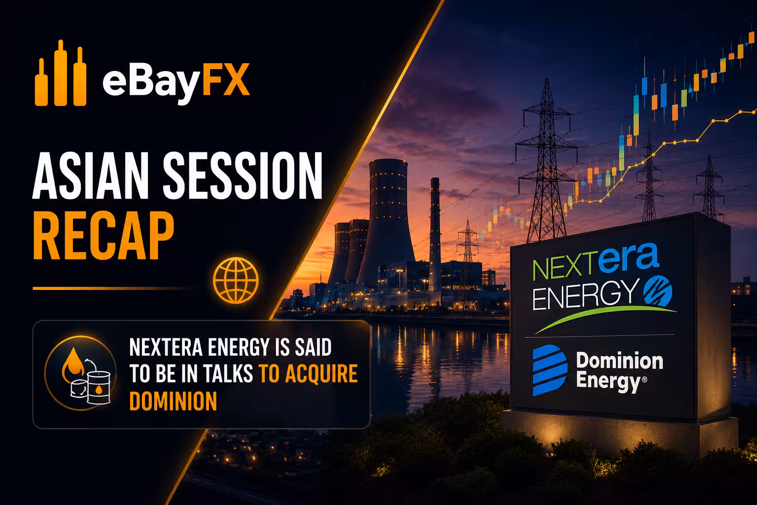 Asian Session Recap: NextEra Energy Is Said to Be in Talks to Acquire Dominion