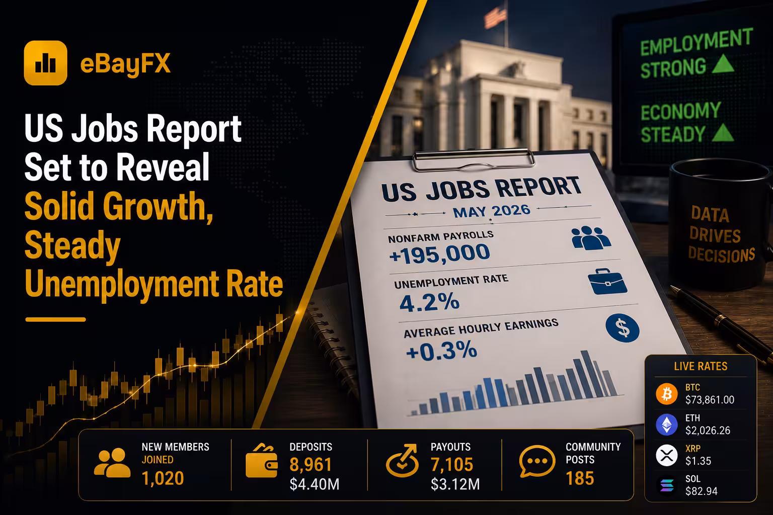 Closing Bell Report: US Jobs Report Set to Reveal Solid Growth, Steady Unemployment Rate