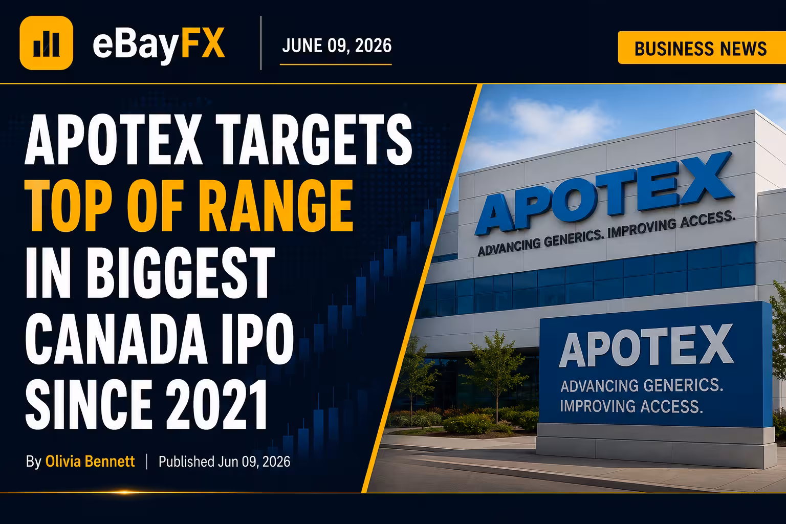 Day's Market Summary: Apotex Targets Top of Range in Biggest Canada IPO Since 2021