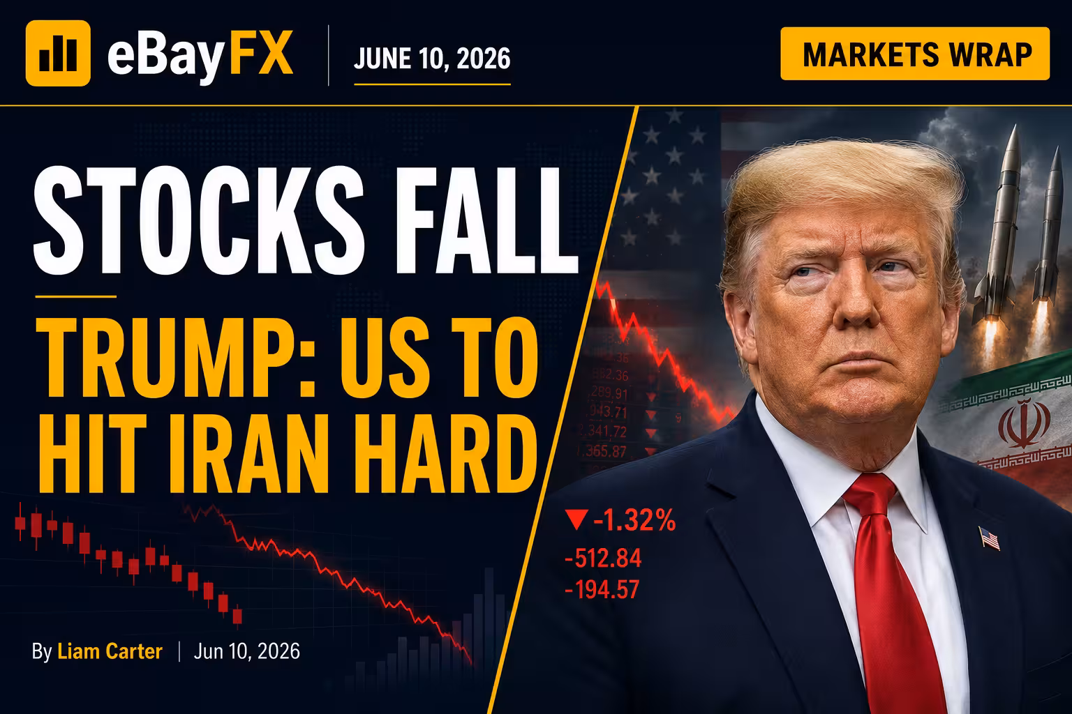 Midday Market Pulse: Stocks Fall as Trump Says US to Attack Iran Hard: Markets Wrap