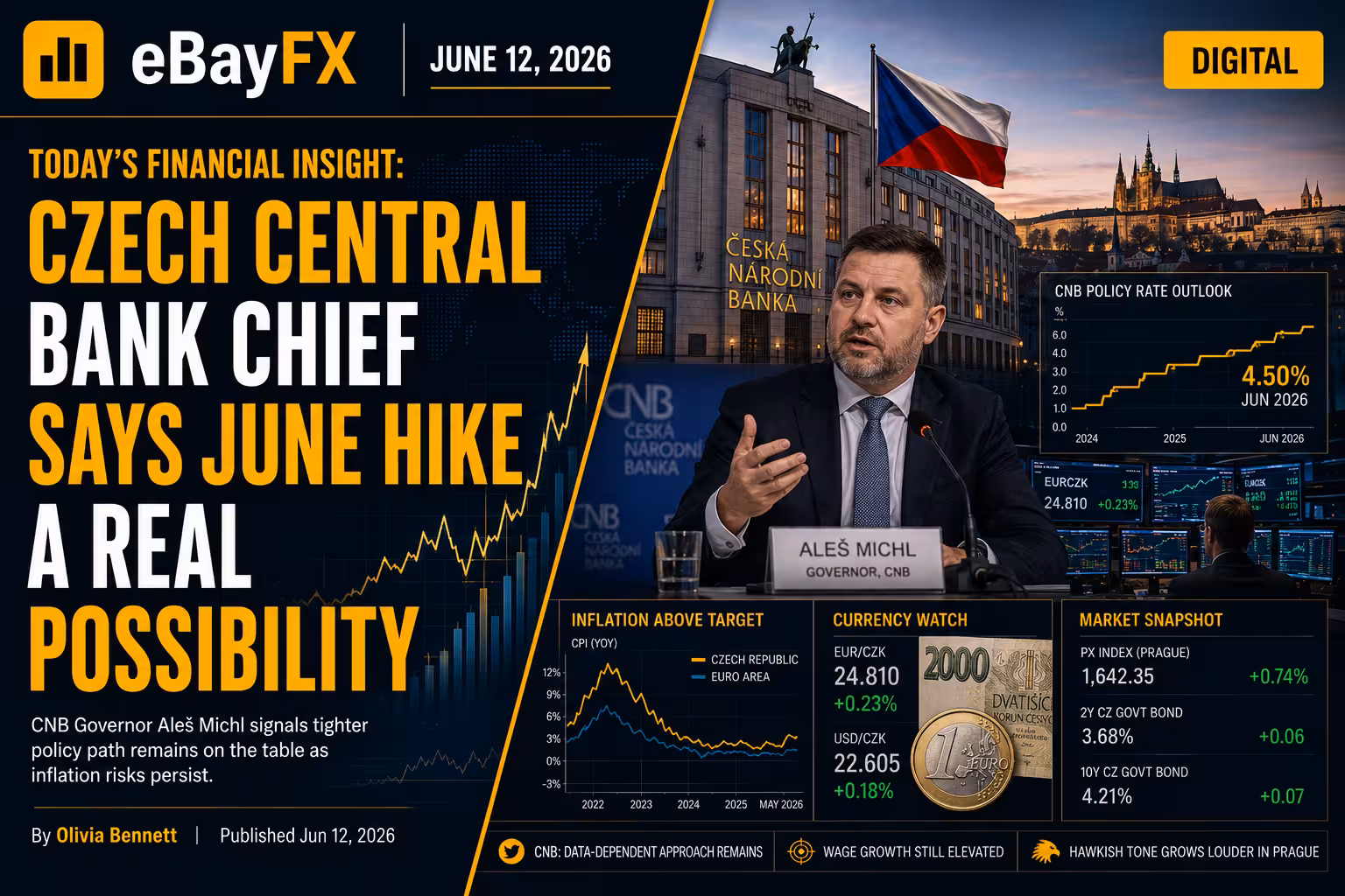 Markets in Focus: Czech Central Bank Chief Says June Hike a ‘Real Possibility’