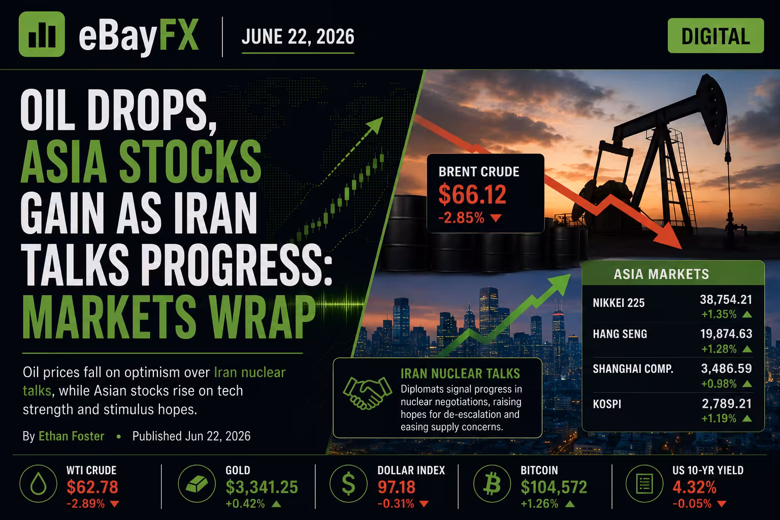 Asian Session Recap: Oil Drops, Asia Stocks Gain as Iran Talks Progress: Markets Wrap