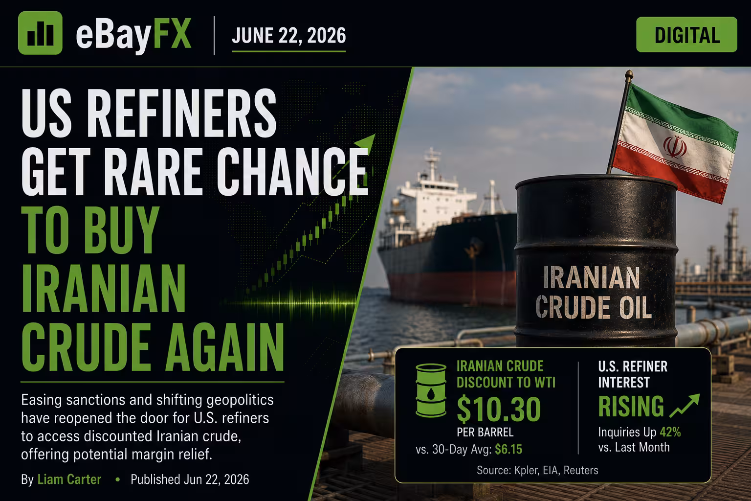 Day's Market Summary: US Refiners Get Rare Chance to Buy Iranian Crude Again