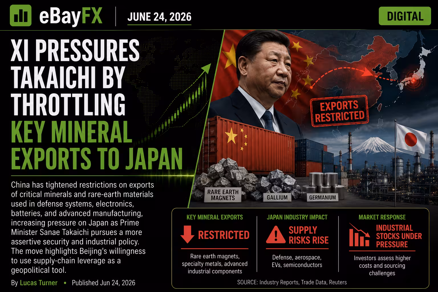 Pre-Market Intelligence: Xi Pressures Takaichi by Throttling Key Mineral Exports to Japan