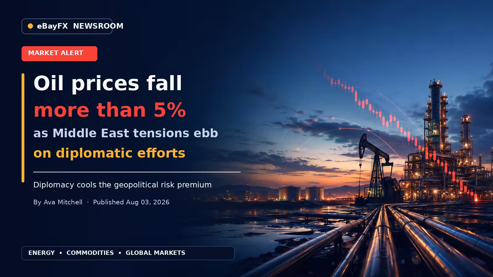 Oil prices fall more than 5% as Middle East tensions ebb on diplomatic efforts