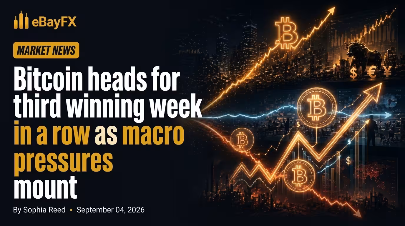 Bitcoin heads for third winning week in a row as macro pressures mount