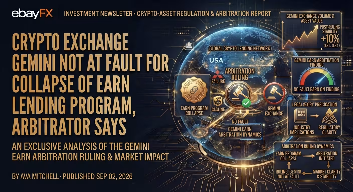 Crypto exchange Gemini not at fault for collapse of Earn lending program, arbitrator says