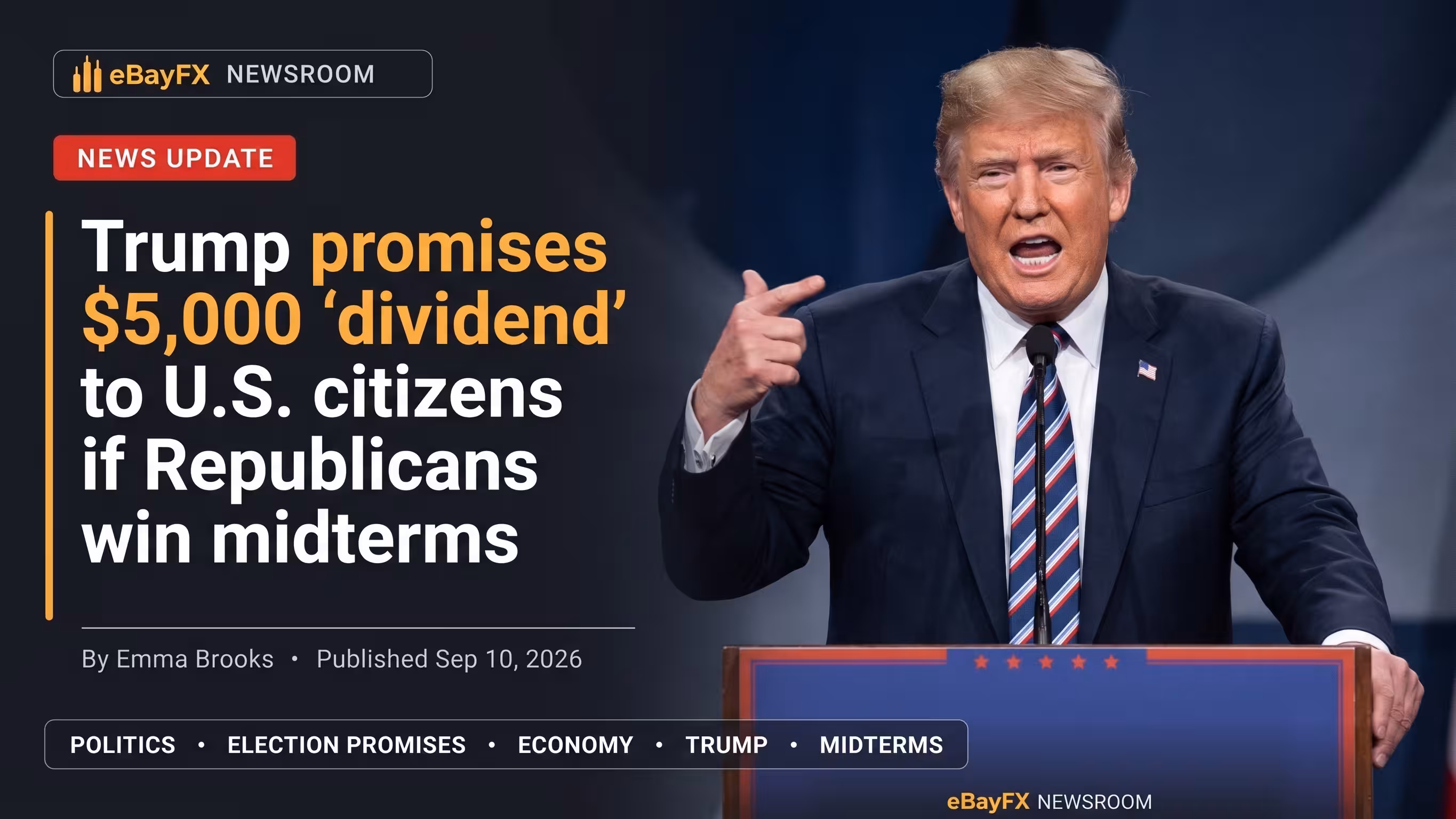 Trump promises $5,000 'dividend' to U.S. citizens if Republicans win midterms
